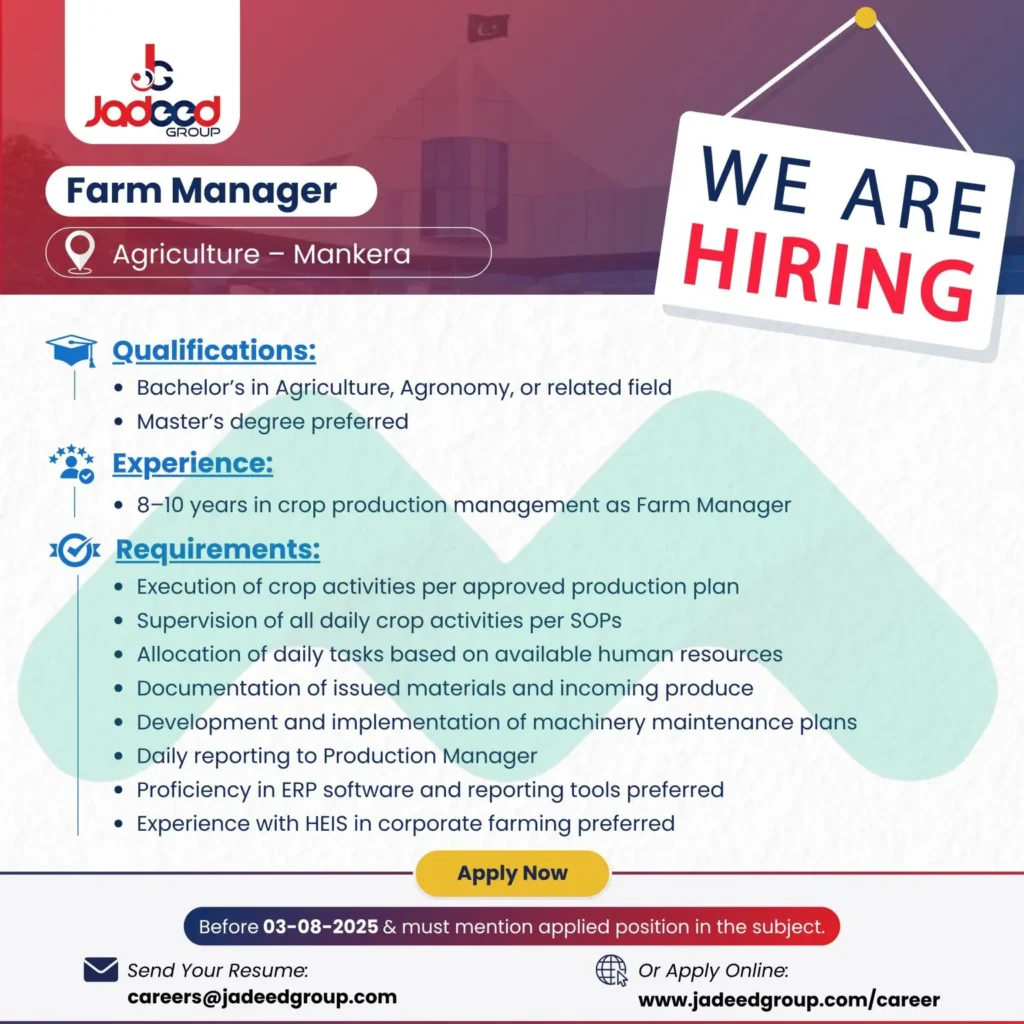 Latest Farm Manager Agriculture Jobs 2025