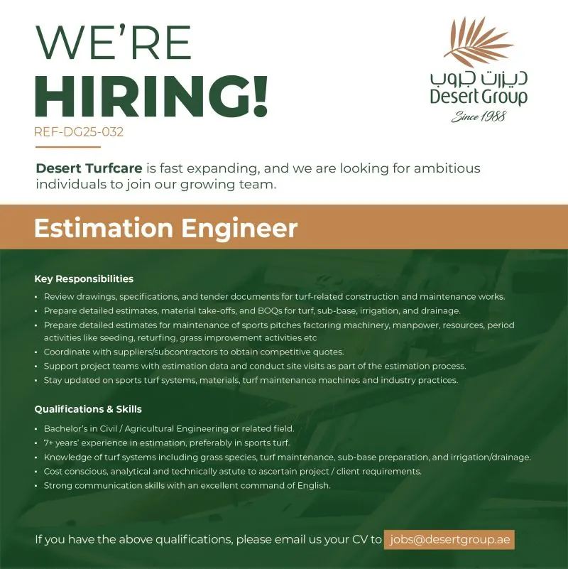 Latest Desert Group Dubai Jobs 2025