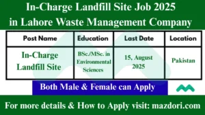 In-Charge Landfill Site Job at LWMC 2025