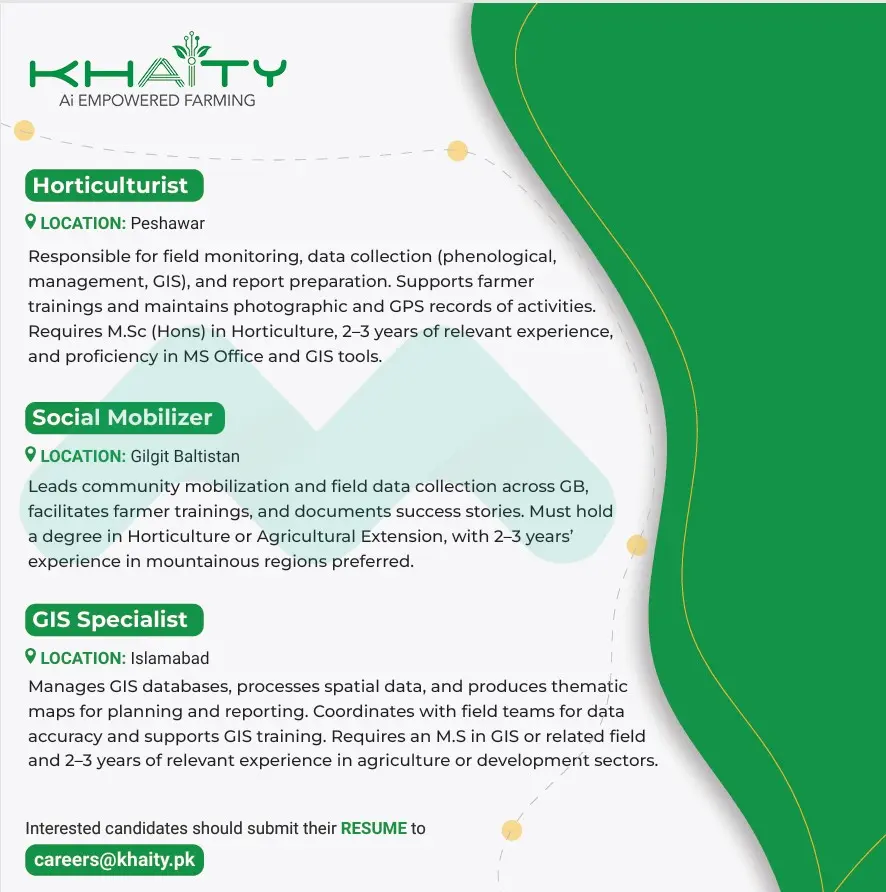 Horticulturist Job Opportunity 2025 at Khaity