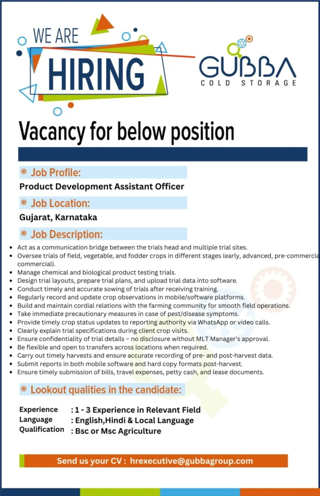 Gubba Cold Storage Jobs 2025