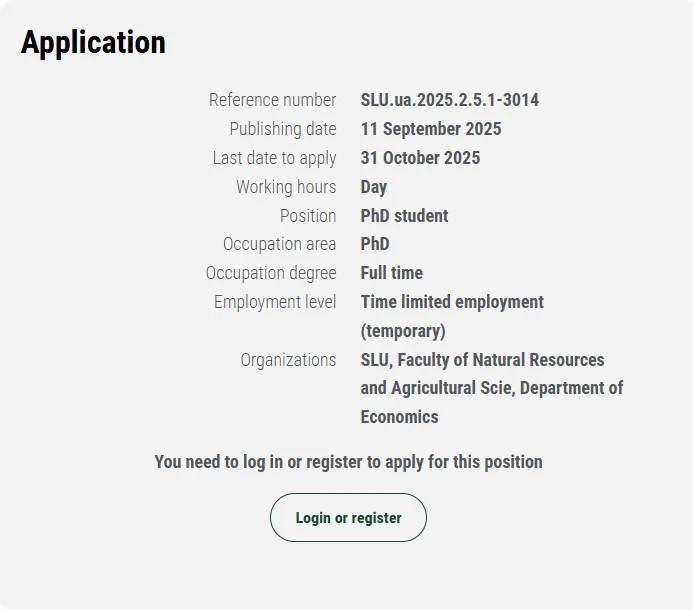 5 Fully Funded PhD Positions at Swedish University of Agricultural Sciences