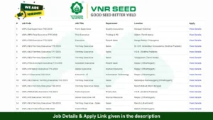 VNR Seed Company Jobs in India 2025