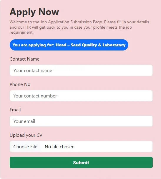Shakti Vardhak Hybrid Seeds Jobs 2025
