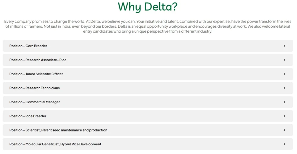 Delta Agrigenetics Jobs 2025 in India