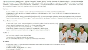 PhD Position in Plant Breeding at IPK Gatersleben Germany