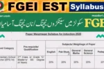 Written Test Syllabus for EST FGEI Jobs 2025