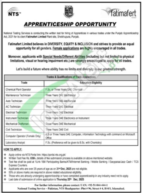 fatima fertilizer apprenticeship 2025