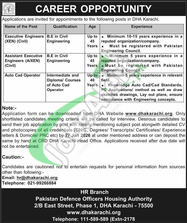 DHA Karachi Jobs 2026